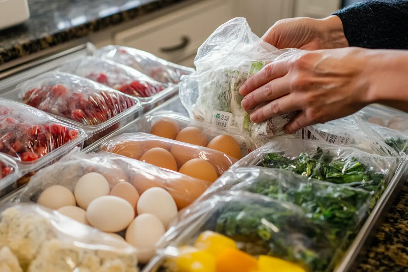 Freezing homemade egg wraps for long-term storage
